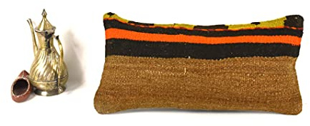 Kelim Kissenbezug 20x40 cm Kelim Kissen Orientalische Kissen Kopfkissen Bohemian Kissenhülle Oushak Kilim Dekokissen Sofakissen Zierkissen code A2285