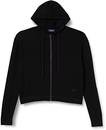 Active Cashmere dam A|c Sport Performance huvtröja cardigan tröja, Svart, L
