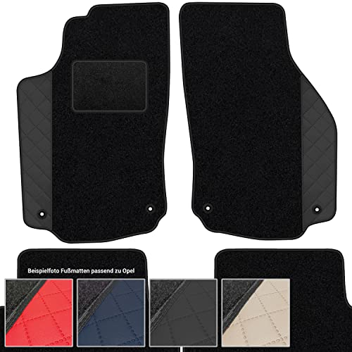 moto-MOLTICO Fußmatten Auto Velours Autoteppiche Schwarz Automatten Set 4-teilig - Auffälliges Design - passend für Opel Adam 2012-2019, Corsa D 2006-2014 (Schwarzes Muster)