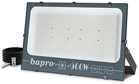 Loyal 500W LED Strahler Außen, 50000LM Superhell Außenstrahler, IP66 Wasserdicht Flutlichtstrahler, 3000K Warmweiß Flutlicht, Außenleuchte für Garten, Garage, Auffahrt, Türen