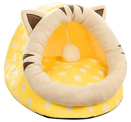BEE&FLOWER Cat Bed for Indoor Cats Foldable Cat Bed Cave Cat Tent with Removable Washable Cushion Soft Cat Nest Dog Cave Cat S