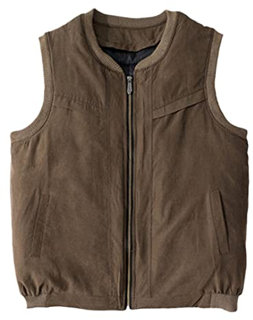 Männer Echtes Schaffell Weste Warme Baumwolle Mann Streetwear Kleidung V Kragen Reißverschluss Weste Khaki 4XL