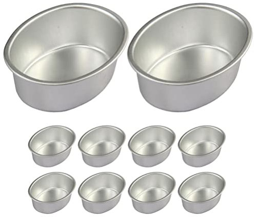 HEMOTON 10pcs Oval Cheese Pan Mold for Baking Flan Molds for Wedding Shaped Cake Tins