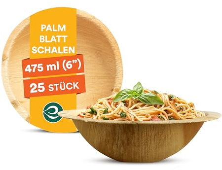 ECO SOUL Einweg-schalen, 6(16oz) 475ml Bambusschalen, 25Pack