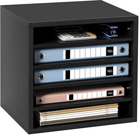 VEVOR 355 x 305 x 330 mm Briefablage Schreibtisch Organizer, 2,3–5,6 cm Einstellbar A4 Stapelbar Quer, Papierablage, Aufbewahrung Schreibtisch Ablagesystem Organisation, Ablage (Schwarz, 5 Fächer)