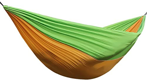 BAGASI Doppelte kampierende Hängematte für 1 2 Leute mit Baum-Bügel, leichte tragbare 210T Fallschirm-Nylon-Hängematte für das Wandern, das Reisen, das Backpacking und den Hinterhof,C,250x140cm