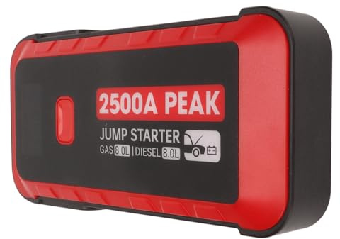 2500A 12V Autobatterie-Starthilfe, Batterie-Booster-Pack-Sprungbox, Tragbares Powerbank-Ladegerät mit 25800-mAh-Akku, LED-Licht für Mobiltelefone, MP3, MP4, Tablet Usw