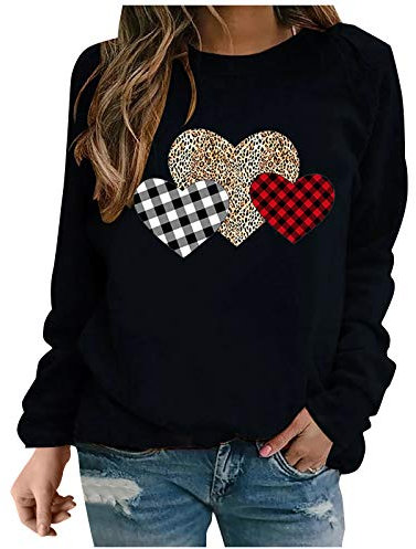 Générique 2024 AI – Sweatshirt mit LOVEDRUCK, Langarm, für Damen, Hemdkleid, Schwarz, 48