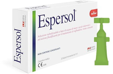 IP FARMA® Espersol Fiale Aerosol 20 fialoidi mondose da 5 ml - Soluzione nebulizzante a base di acido ialuronico ed acqua di mare. Anche ad uso pediatrico