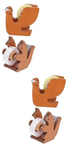 SHINEOFI 4stücke Tischklebebandabroller Aus Holz Dekorativer Und Stabiler Klebebandhalter Für Schreibtisch Nicht Rutschend Für Zuhause Und Büro Mit Tierischem Design Taube Eichhörnchen
