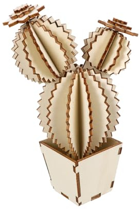 DIYEAH Puzzle Di Cactus in Legno Per Adulti Decorazioni Per La Casa Finta Pianta Di Cactus Ornamentale