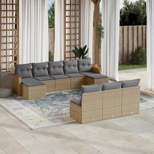 Festnight Loungemöbel Set mit Stauraum Gartenlounge XXL Groß Garten Lounge Rattan Sofa Outdoor Polyrattan Gartensofa Terrasse Terrassenmöbel Gartenmöbel Ecklounge Couch Sitzgarnitur
