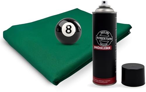Winsport Billardtuch Arizona grün, Coupon 350x150 cm, für Spielfläche und Banden, hochwertiges, langlebiges Poolbillard-Tuch, Laufschnelles Filz, optional als Set inkl. Sprühkleber