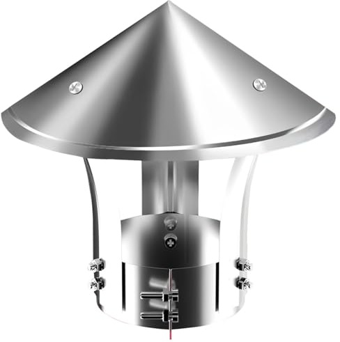 Edelstahl-Dachlüftungs-Schornsteinkappen, 80 mm – 300 mm Runde Schornsteinkappe, Kaminzubehör, Schornsteinhaube, Dachhaube, Schornsteinhaube, Ofenrohr, Regenschutz, Schutzkappe, Topf(Take over 180mm)