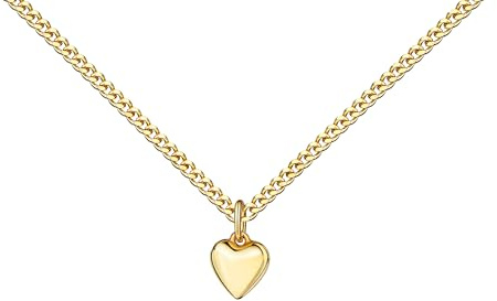 JEVELION Herz-Anhänger Gold 585 für Damen. Kettenanhänger Goldherz mit Kette oder ohne Kette wählbar