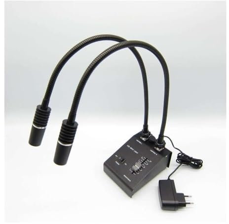 Zubehör für tragbares Digitalmikroskop - Doppelte Schwanenhals-LED-Lampe mit 6 Watt für Stereo-Mikroskop, Mikroskop-Beleuchtung, Spot-Licht, Mikroskop-Zubehör