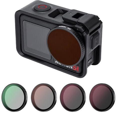 JJC ND CPL Filter Set for DJI Osmo Action 5 Pro 4 3 Lens ND8 ND16 ND32 CPL | ND8 ND16 ND32 Circular Polarizing Filter, Osmo Action 5 Pro 4 3 Multi-Coated Optical Glass with Storage Case & Cleaning Cloth