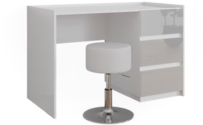 Vicco Schminktisch Weiß Hochglanz Marla 120x78.6x60 cm - Frisiertisch, Große Tischfläche für Make-up, Schmuck und Styling-Utensilien
