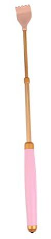 NOLITOY Rascador de Espalda Telescópico Portátil con Mango Largo de Aluminio Rosa Cherry, Masajeador Corporal Multifuncional para Aliviar Picazón en Casa y Viajes, Adecuado para Mujeres y Embarazadas