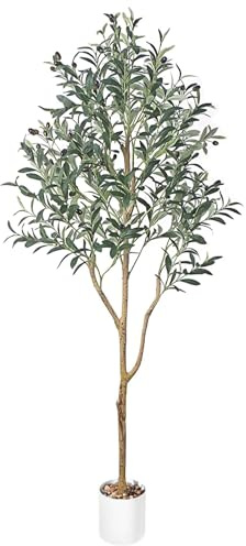 5FT Artificial Olive Tree, Realistic Tall Artificial Plant with Lifelike Green Leaves & Fruits, Faux Olive Tree Indoor Perfect for Modern Home Office Balcony Corner Decor
