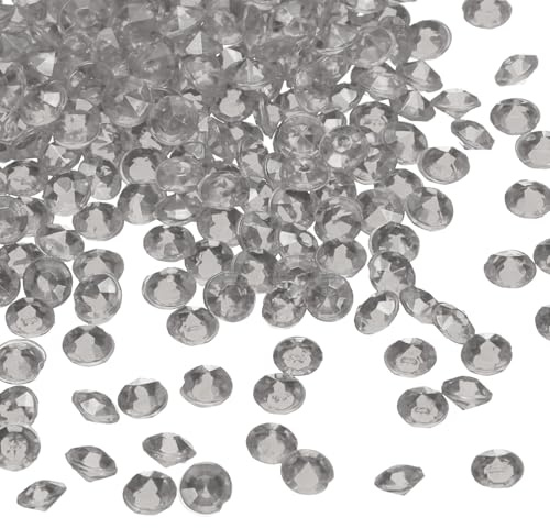 sourcing map 5000 coriandoli finti da spargere sulla tavola per matrimoni, diamanti acrilici, strass, riempitivi per vasi, gemme per artigianato, centrotavola, addio al nubilato, feste (grigio chiaro