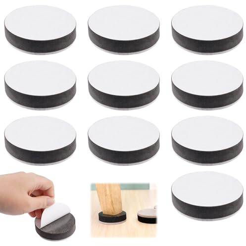 10 Pezzi Piedini per Mobili Adesivi, 6 x 1.65 cm Rotondi | Rialzi per Mobili Letto Tavolo, Feltro Antiscivolo Rialzo per Mobili, Antirumore Protezioni per Pavimenti per Sedie, Divani