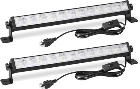 ZHPINGMX 2 Pack 24W LED Shop Light, Plug in Garage Light with 6.5FT Cord and On/Off Switch, 6000K 5400LM Work Shop Lighting for Garage Workshop Warehouse Factory Yard
