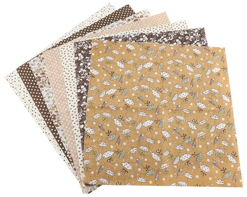 KooingTech Set di 7 tessuti patchwork in cotone, 50 x 50 cm, per cucire, quilt pacchetto pacchetto