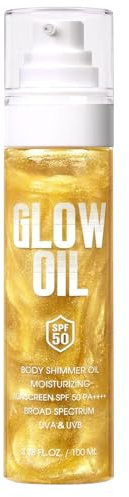 Body Glow Oil, Glitzer Schimmer Sonnenschutzmittel Öl, Hauthäutige Seren Mit SPF 50 +++ Sun Protection, Hellens Und Feuchtigkeitsfeuchtigkeit, 100 Ml, Für Männer Und Frauen, Wandern, Reisen, Strands
