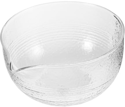 COLLBATH Japanese Matcha Bowl Spout Glass Tea Bowl Set Traditional Matcha Cup for Tea Ceremony Home Office Supplies
