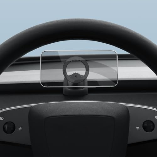 Spigen Tesla Support Téléphone Voiture MagSafe pour Grille d’Aération | Model Y Juniper 2025 2026 Model 3 Highland 2024-26 (Standard & Premium, SAUF Performance) Accessoire Tesla pour iPhone