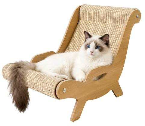 Tatqilo Hemp Rope Cat Scratcher Bed, Hemp Rope Pad Cat Scratching Board Chair with Replaceable Cushion, Protecting Furniture Scratch Pad for Indoor Cats Playing, Relaxing(51 * 32 * 35cm)