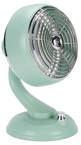 PUNELE Ventilateur de table personnel oscillant vintage rechargeable par USB 3000 mAh Batterie sans pas pas à pas de vitesse réglable Tête d'inclinaison pour chambre à coucher de bureau