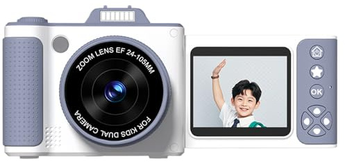 Kids Camera - Vlog Camera with 2.4 Inch Screen - Educational Toy with Flash for Christmas Travel Home Beach Bedroom Garden