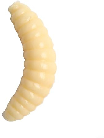 Fishing Lure for Bream, Lifelike Soft Silicone Worm Bait 2CM, 50PCS Artificial Maggot Grub Lure for Carp Grass Carp, Small Fishing Bait(Yellow)