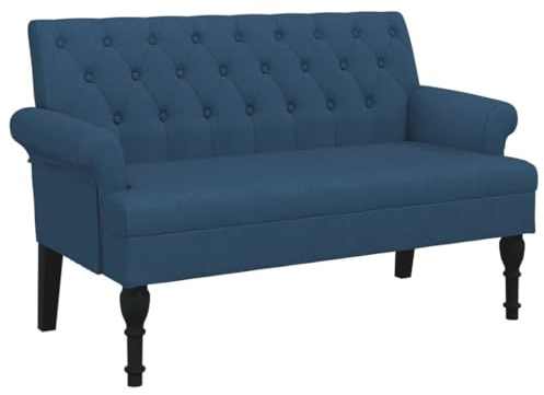 SDWEHBJ Sitzbank mit Rückenlehne, Modern Bettbank, Esszimmermöbel, Polsterbank für Wohnzimmer, Schlafzimmer, Esszimmer, Blau 120x62x75,5 cm Stoff, Sperrholz