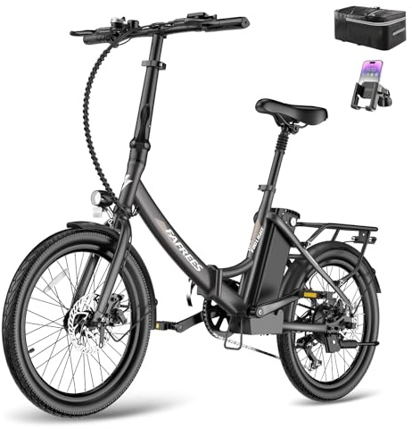 Fafrees E-Bike Klapprad 20 Zoll, Elektrofahrrad Ebike Herren 36V 16.75Ah/20Ah Akku, E-Fahrrad Damen 250W, Pedelec 25km/h, Reichweite bis zu 130 km, F20 Light (20Ah Akku, Schwarz)