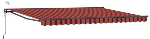 vidaXL Toldo Retráctil Eléctrico Naranja y Negro 4 x 3 m, Toldo Retráctil Eléctrico Moderno, Protección Solar para Jardín y Terraza con Sombrilla Ajustable