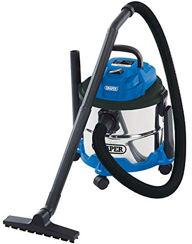 Draper 20514 Wet and Dry 1250W Vacuum Cleaner with 15 Litre Stainless Steel Tank , Blue