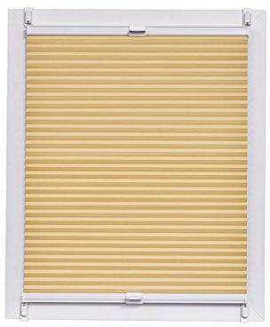 Sunlines Wabenplissee Made in Germany, Tageslicht, Klemmfix, Weisse Schiene, 80 x 220 Wabenplissee, Stoff, apricot, 80 x 2.3 x 220 cm, 1 Einheiten