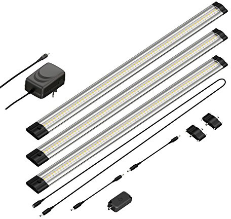 parlat LED Unterbau-Leuchte Siris, Touch-Dimmer, flach, je 50cm, je 531lm, warm-weiß, 3er Set