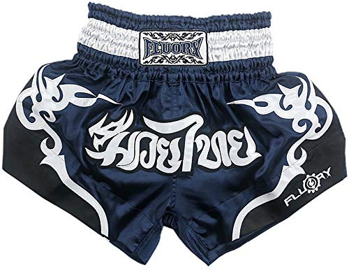 FLUORY Muay Thai Fight Shorts, MMA Shorts, Kleidung, Training, Kampf, Grappling, Kampfsport, Kickboxen, Shorts Navy Blue