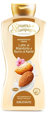 Spuma di Sciampagna Baignoire Crème Hydratante Lait d'Amande et Beurre de Karitè - 650 ml