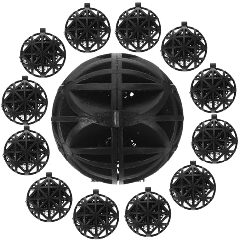 VILLCASE 100Pcs Bio-Filter Balls - Supports Biological aquarium Filtration, for Aquarium Pond Filter Media (Black)