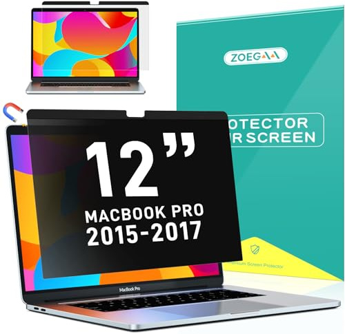 ZOEGAA MacBook Pro 12 inch Privacy Screen, Magnetic Privacy Screen Compatible with MacBook 12 inch(Model A1534, Release 2017 2016 2015)-Laptop Screen Filter and Anti-Glare Protector