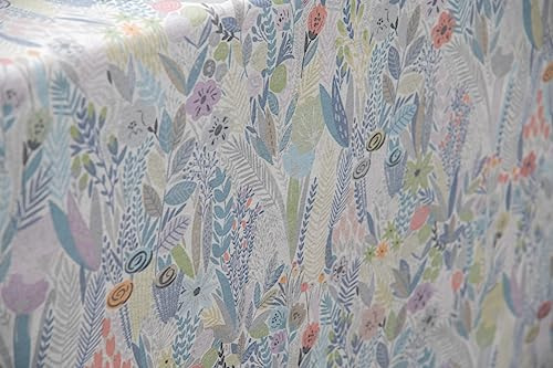 Staab's Stoff wasserabweisend Baumwolle beschichtet verschiedene Dekore (in 50cm Schritten) (Breite 140 cm x Länge wählbar) (Blumen pastell)