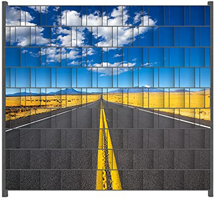 Wallario Zaun Sichtschutz Windschutz für EIN- und Doppelstabmattenzäune in der Größe Breite 2,00m x Höhe 1,80m, Motiv: Route 89 in Arizona - Am Ende der Horizont