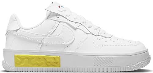 NIKE Air Force 1 Fontanka weiße Leder-Turnschuhe DA7024 (Weiß/Photon Dust/Opti Yellow/Summit White 101), White Summit White Photon Dust, 40 EU