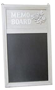 Lavagna lavagnetta in legno grigio decoro rose memo board da parete 30 * 50 cm shabby chic TOD-641633