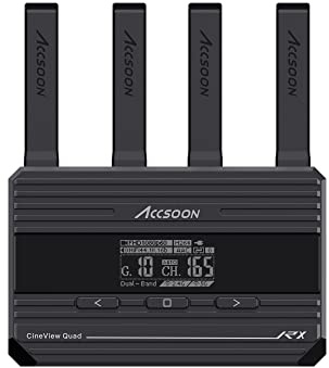 Accsoon - CineView Quad - Receiver - SDI/HDMI - 1080p 23.98/24/25/29.97/30/50/59.94/60fps - OLED Display - Transmission Range 500ft